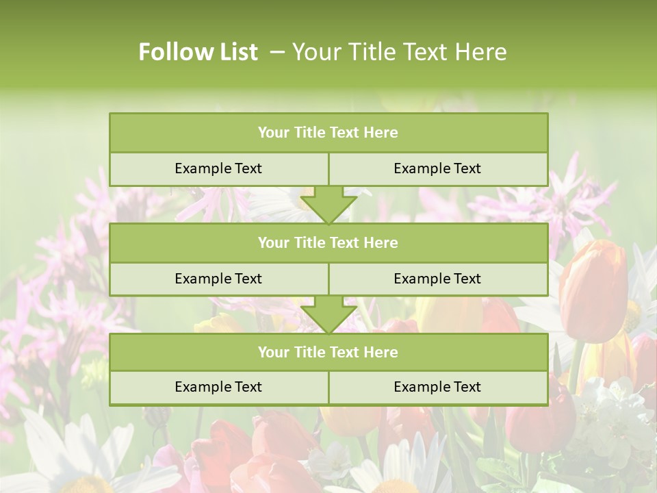 Wiese Blumen Vogelnest PowerPoint Template