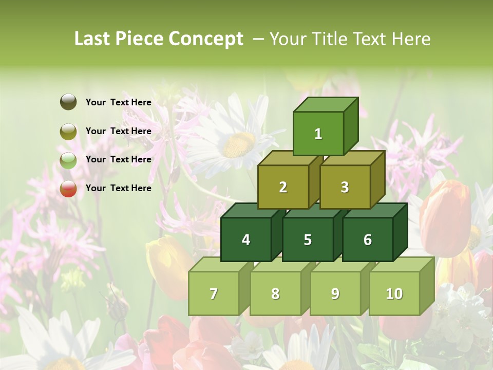 Wiese Blumen Vogelnest PowerPoint Template