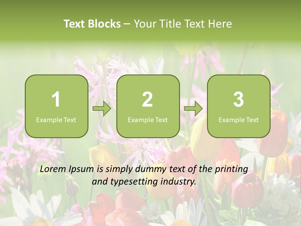 Wiese Blumen Vogelnest PowerPoint Template