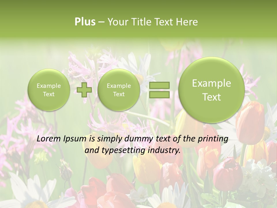 Wiese Blumen Vogelnest PowerPoint Template