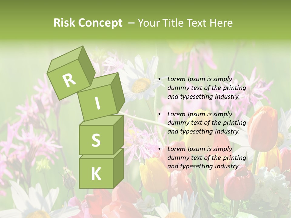 Wiese Blumen Vogelnest PowerPoint Template