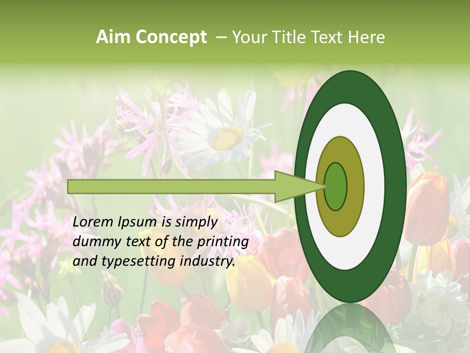 Wiese Blumen Vogelnest PowerPoint Template