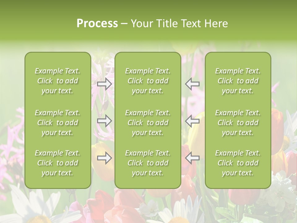 Wiese Blumen Vogelnest PowerPoint Template