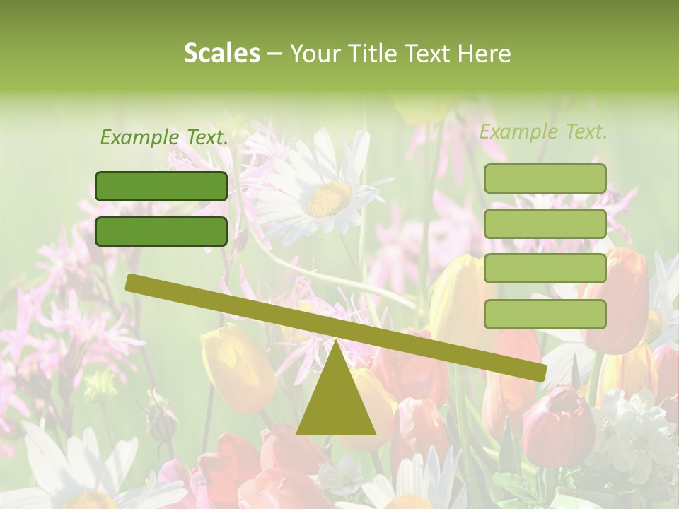 Wiese Blumen Vogelnest PowerPoint Template