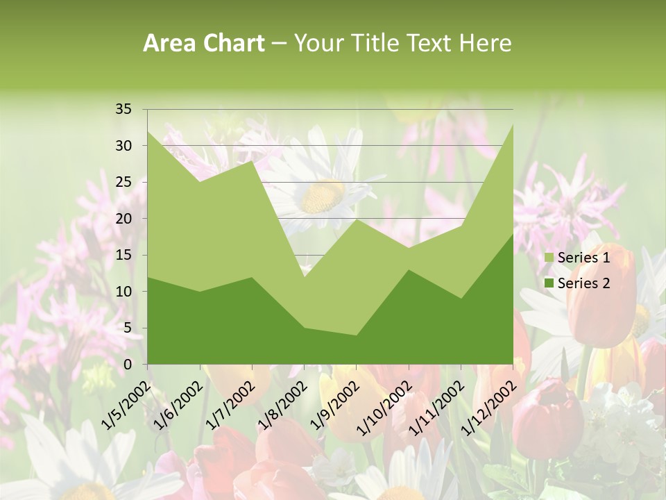 Wiese Blumen Vogelnest PowerPoint Template