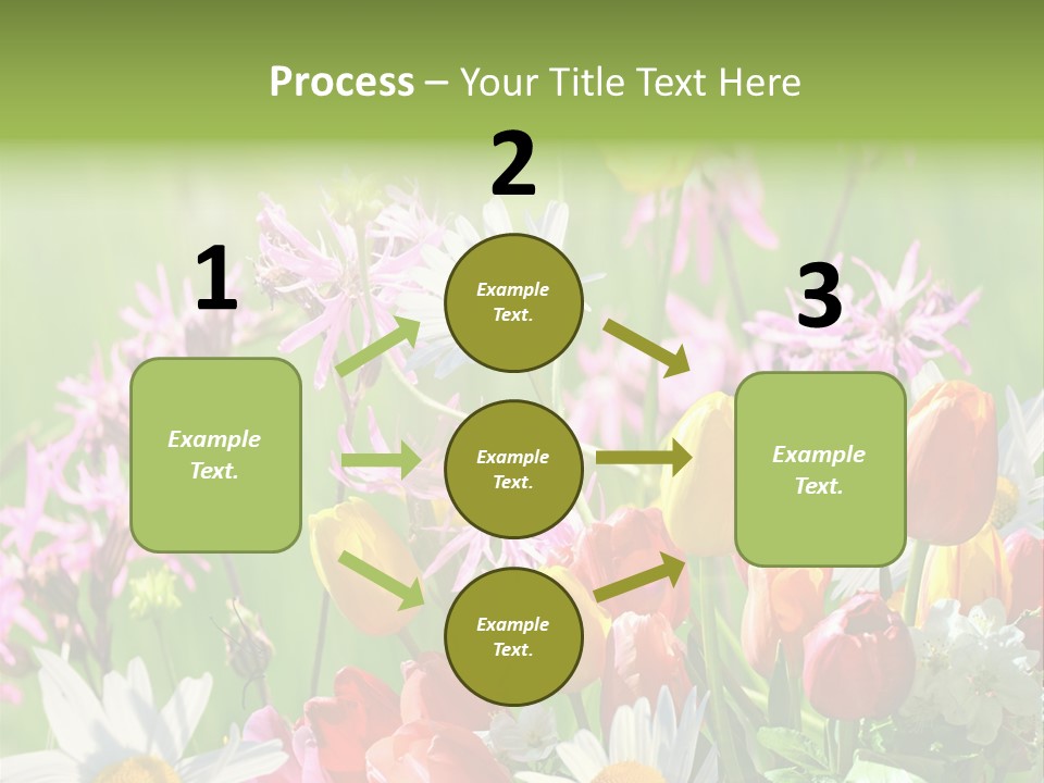 Wiese Blumen Vogelnest PowerPoint Template