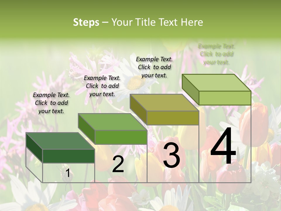 Wiese Blumen Vogelnest PowerPoint Template