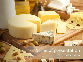 Table Nuts Dairy Products PowerPoint Template