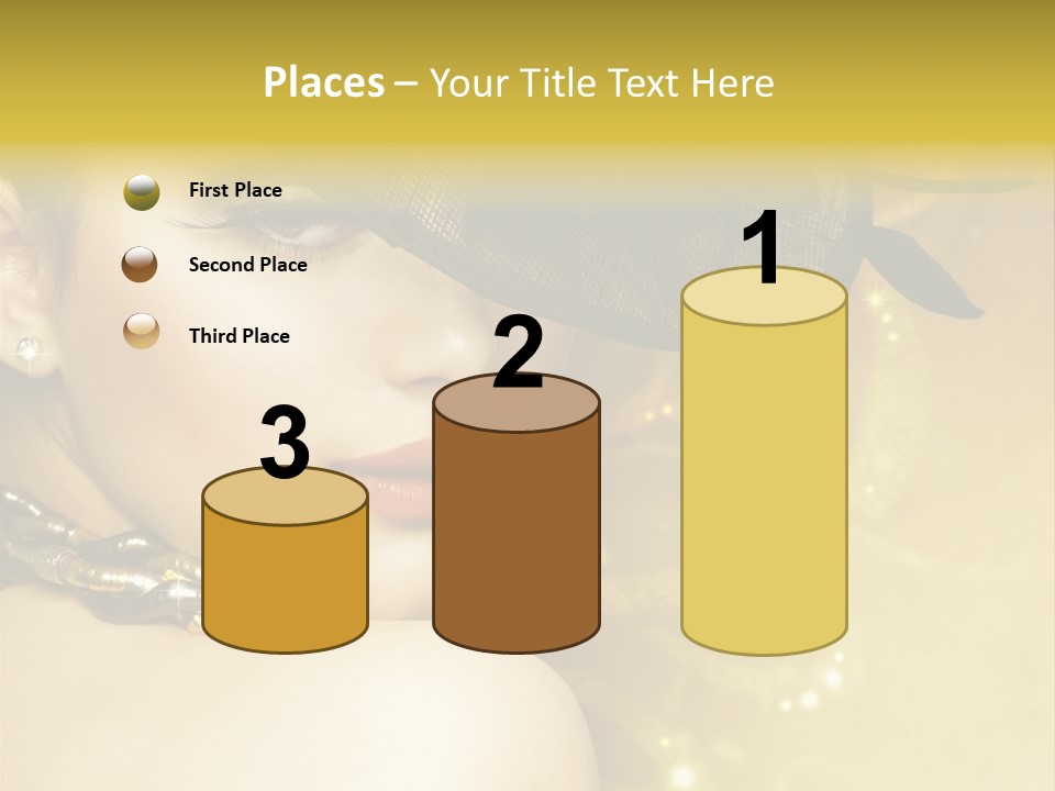 Gold Girl Caucasian PowerPoint Template