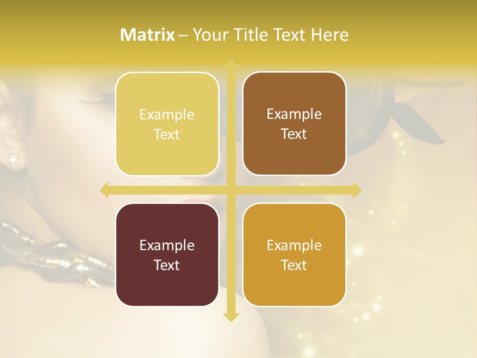 Gold Girl Caucasian PowerPoint Template