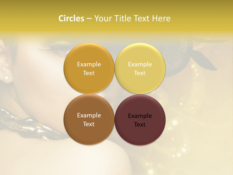 Gold Girl Caucasian PowerPoint Template