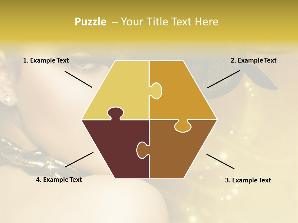 Gold Girl Caucasian PowerPoint Template