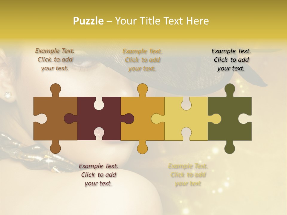 Gold Girl Caucasian PowerPoint Template