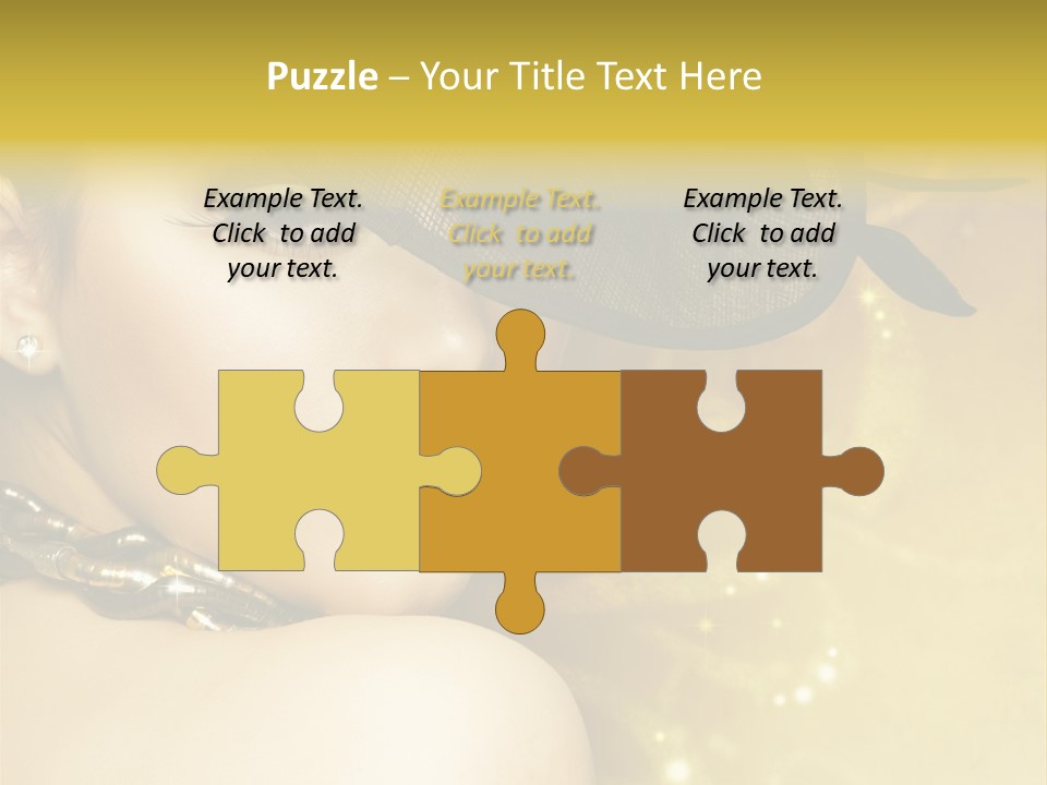 Gold Girl Caucasian PowerPoint Template