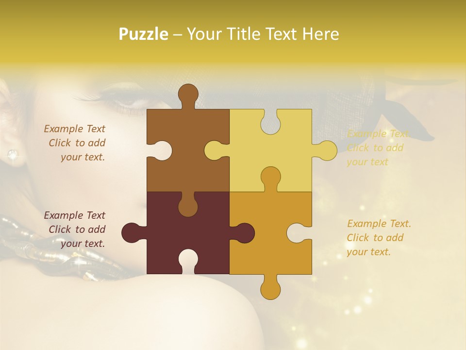 Gold Girl Caucasian PowerPoint Template