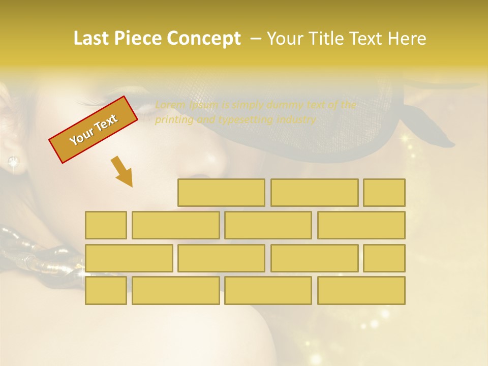 Gold Girl Caucasian PowerPoint Template
