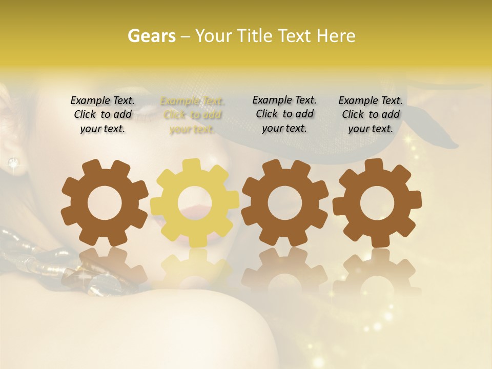 Gold Girl Caucasian PowerPoint Template