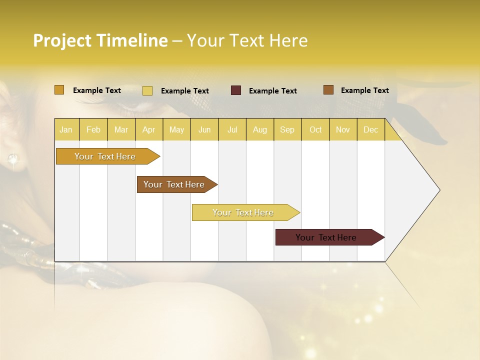 Gold Girl Caucasian PowerPoint Template
