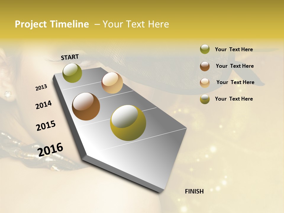 Gold Girl Caucasian PowerPoint Template