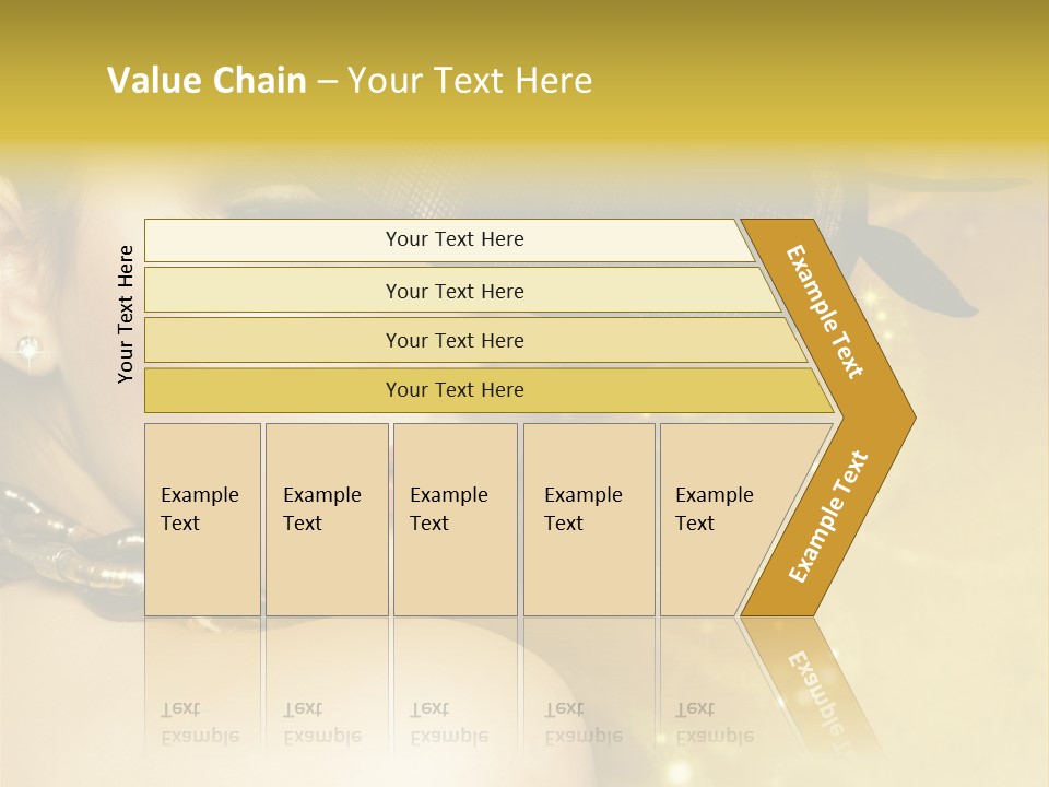 Gold Girl Caucasian PowerPoint Template