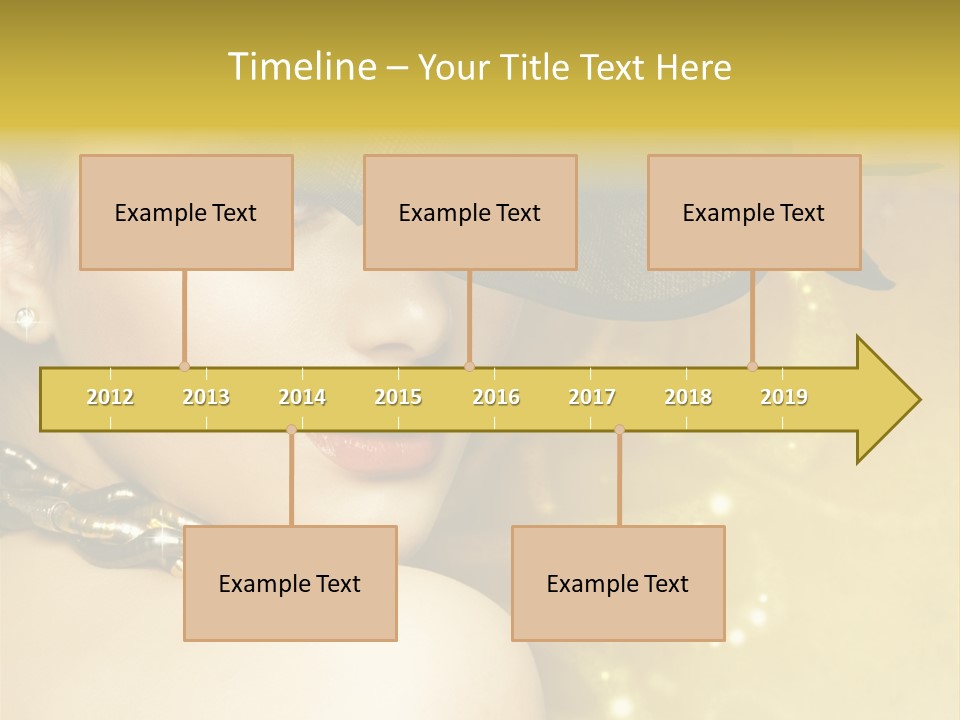 Gold Girl Caucasian PowerPoint Template