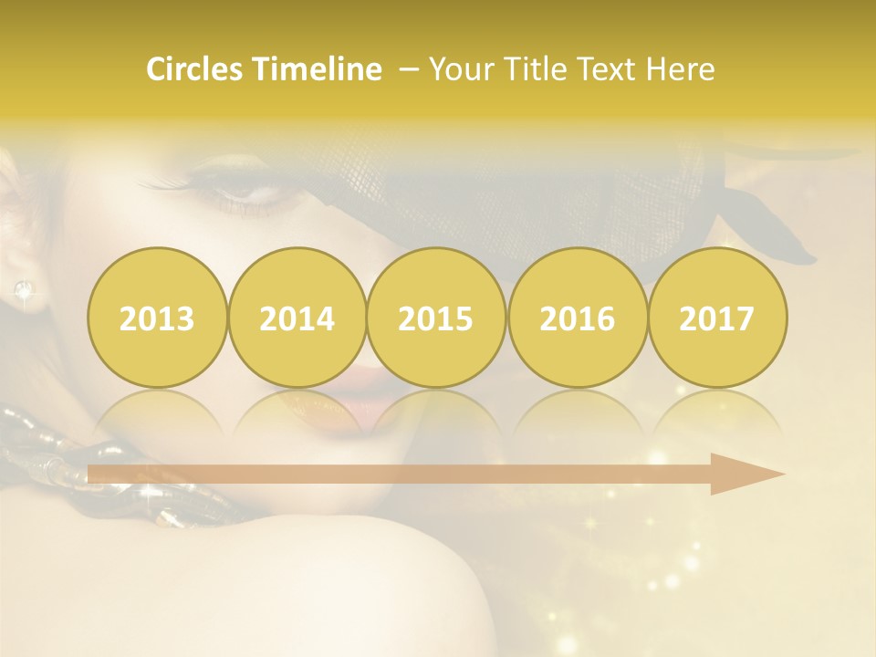 Gold Girl Caucasian PowerPoint Template