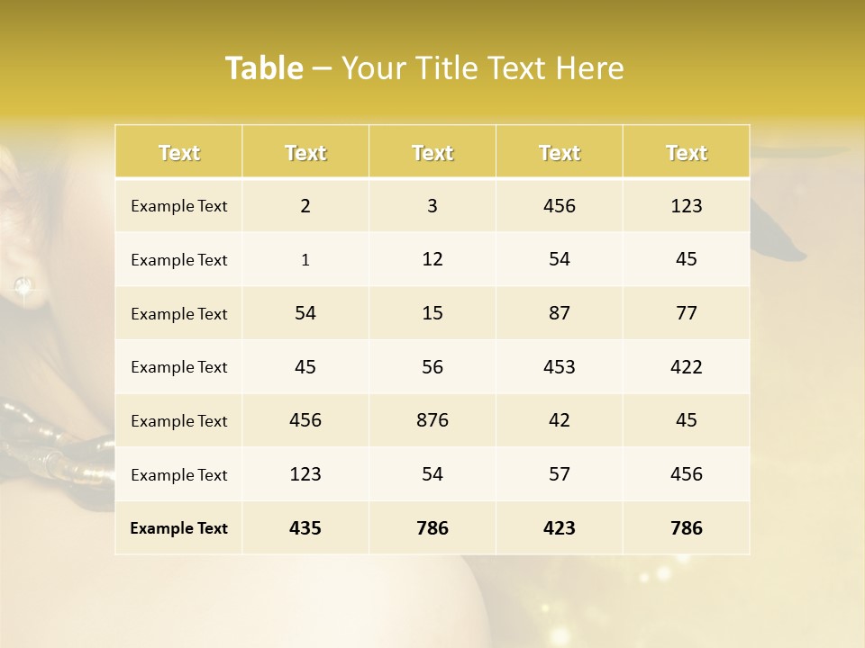 Gold Girl Caucasian PowerPoint Template