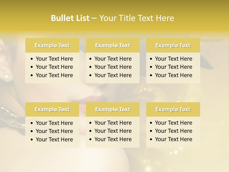 Gold Girl Caucasian PowerPoint Template