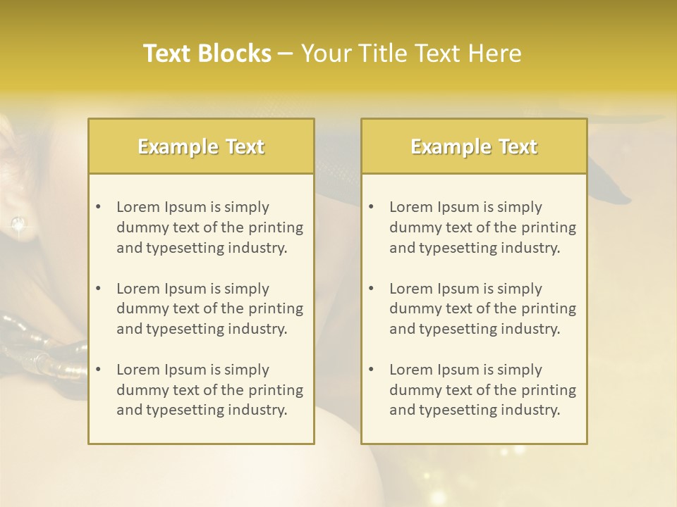 Gold Girl Caucasian PowerPoint Template