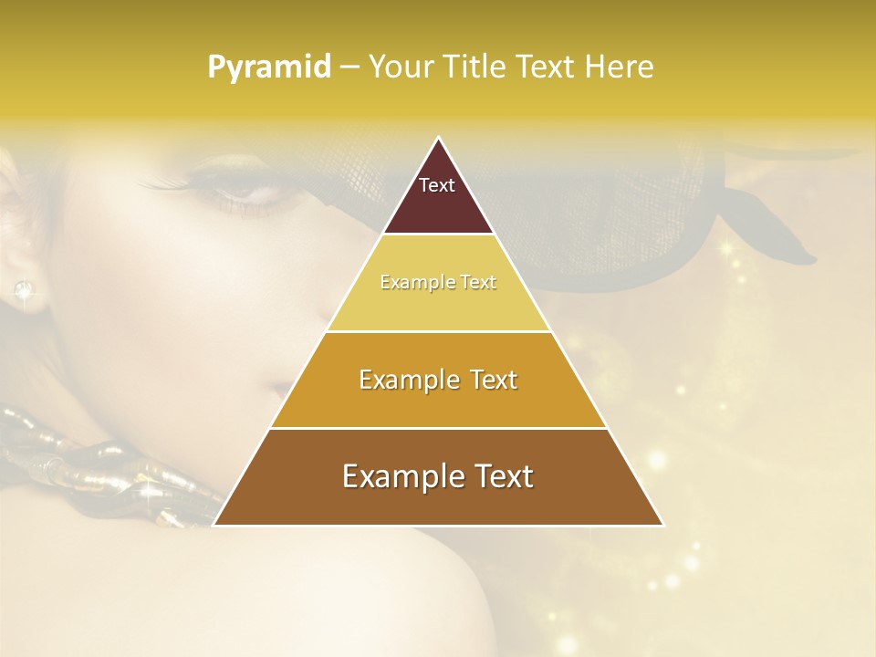 Gold Girl Caucasian PowerPoint Template