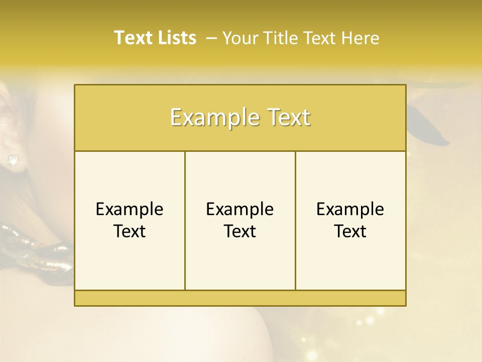 Gold Girl Caucasian PowerPoint Template