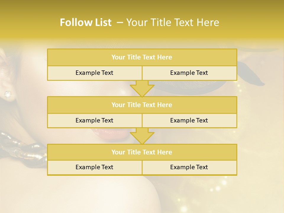 Gold Girl Caucasian PowerPoint Template