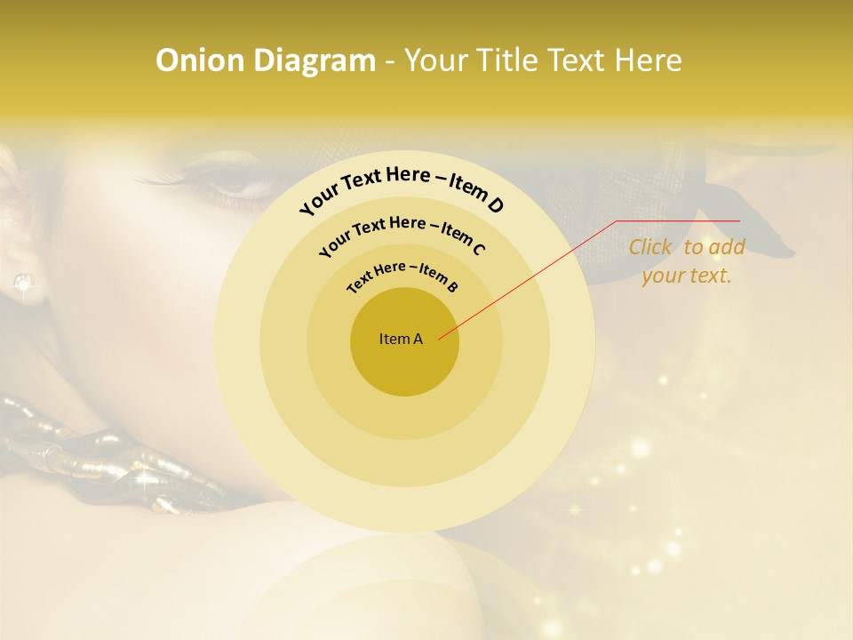 Gold Girl Caucasian PowerPoint Template