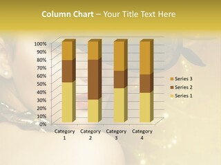 Gold Girl Caucasian PowerPoint Template