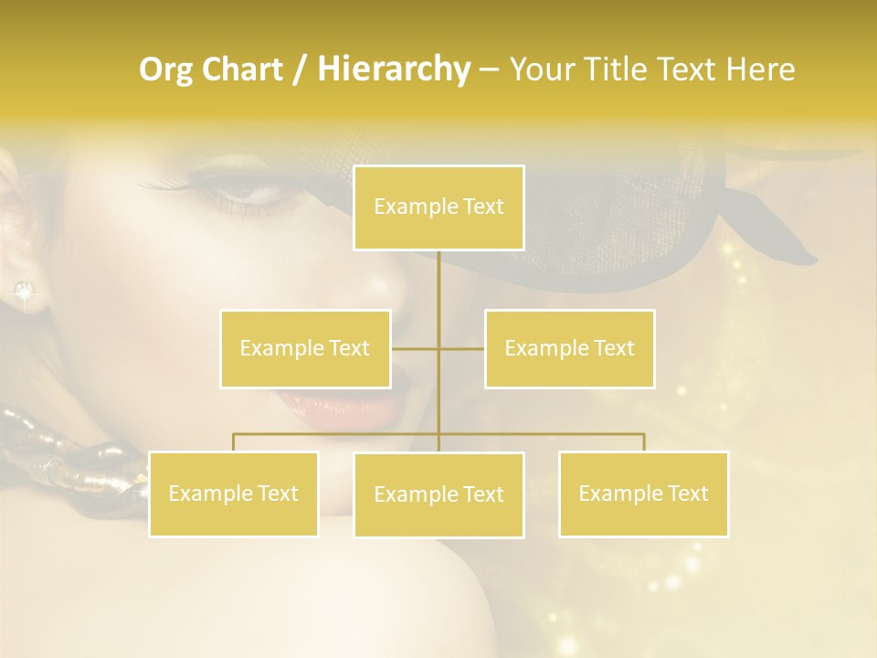 Gold Girl Caucasian PowerPoint Template
