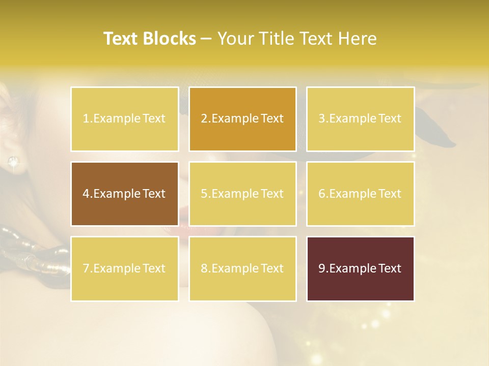 Gold Girl Caucasian PowerPoint Template