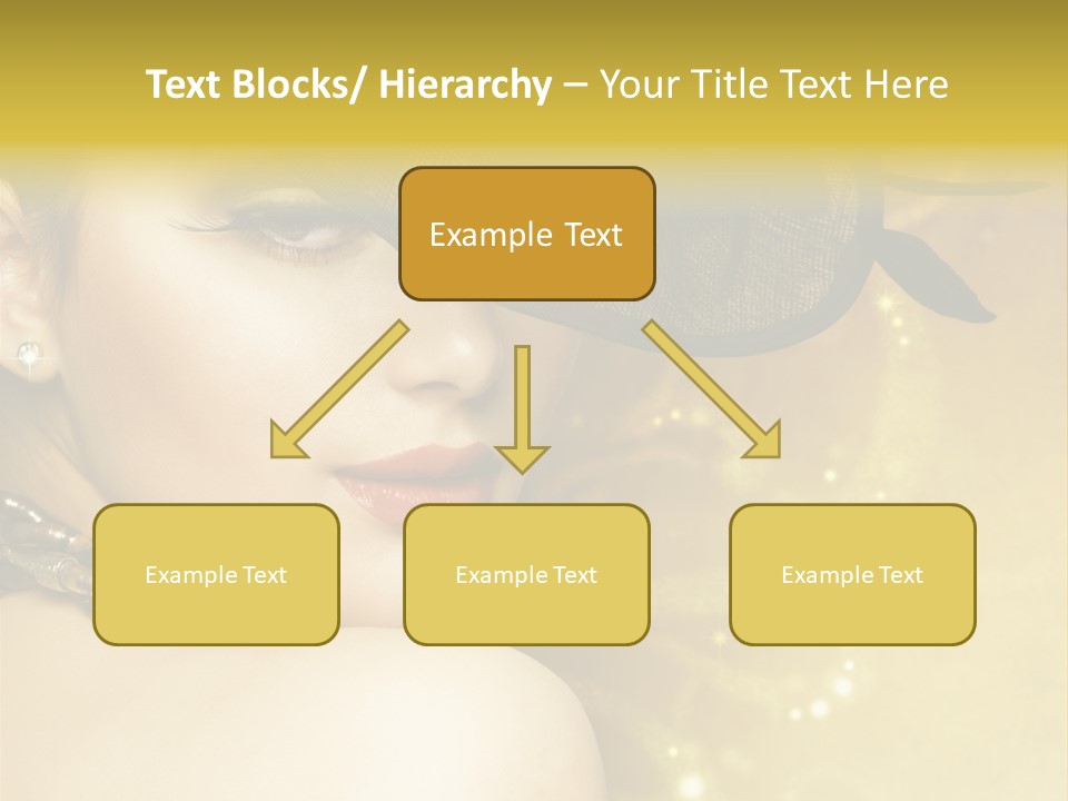 Gold Girl Caucasian PowerPoint Template