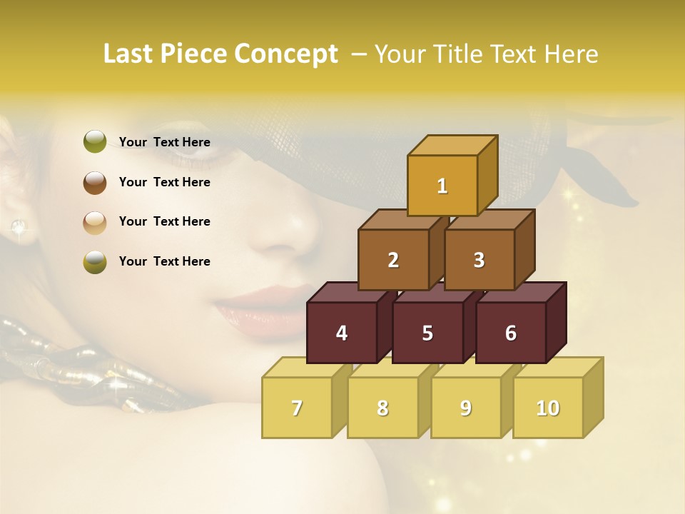 Gold Girl Caucasian PowerPoint Template