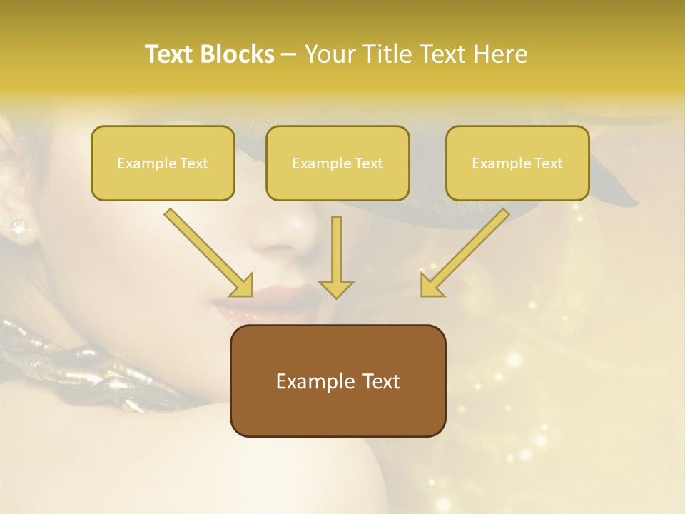 Gold Girl Caucasian PowerPoint Template