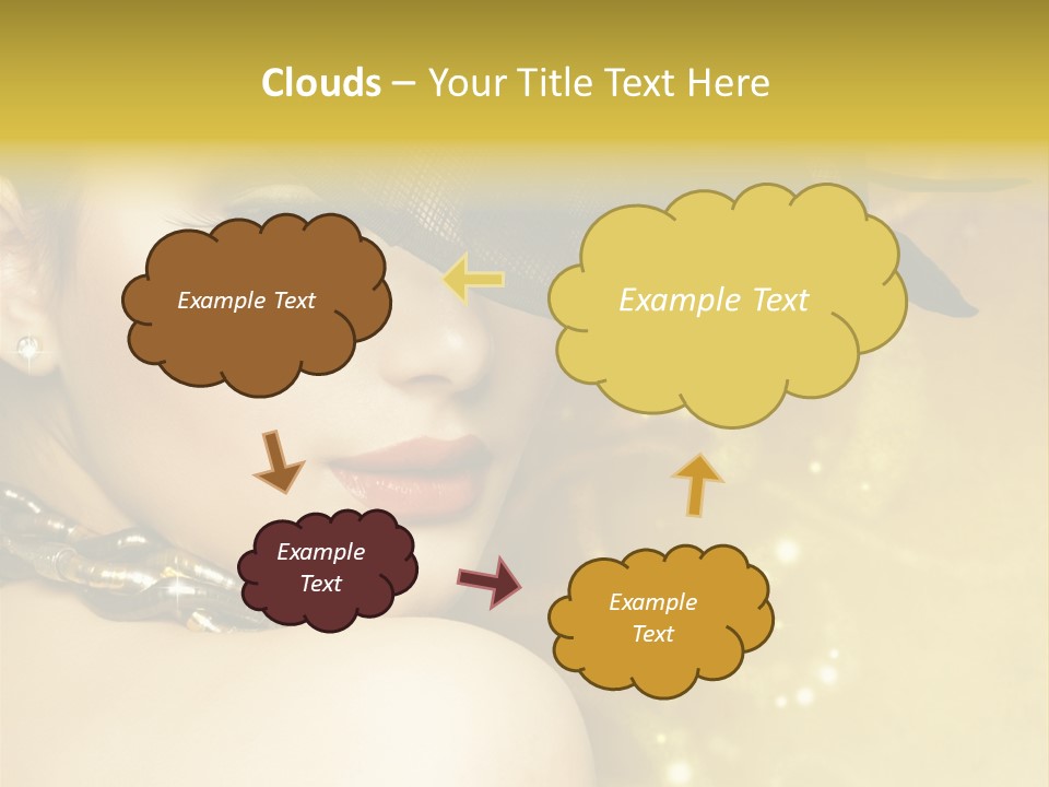 Gold Girl Caucasian PowerPoint Template