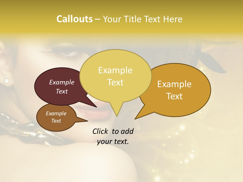 Gold Girl Caucasian PowerPoint Template