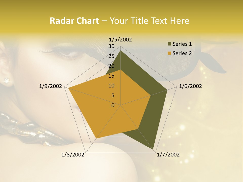 Gold Girl Caucasian PowerPoint Template