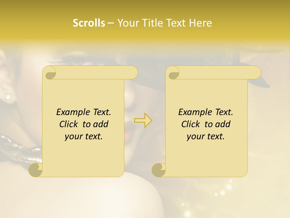 Gold Girl Caucasian PowerPoint Template