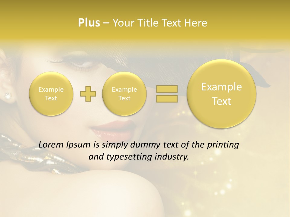 Gold Girl Caucasian PowerPoint Template