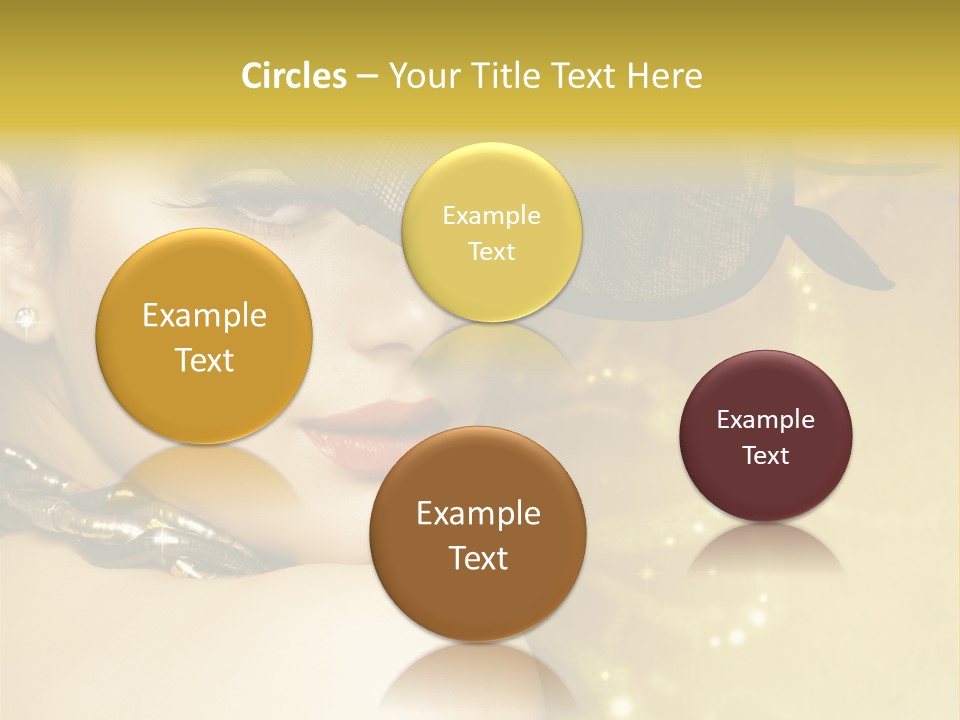 Gold Girl Caucasian PowerPoint Template