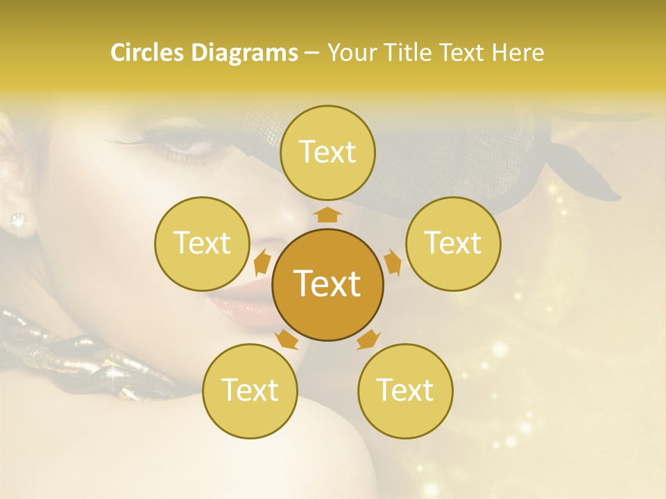 Gold Girl Caucasian PowerPoint Template