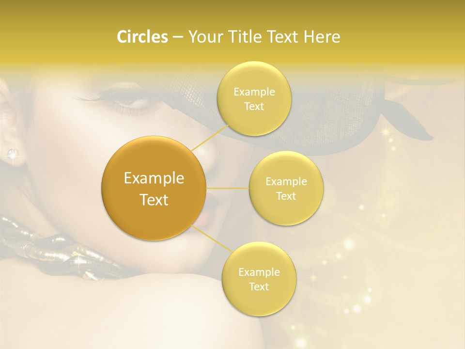 Gold Girl Caucasian PowerPoint Template