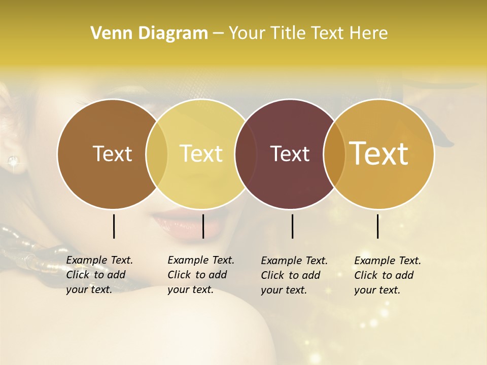 Gold Girl Caucasian PowerPoint Template