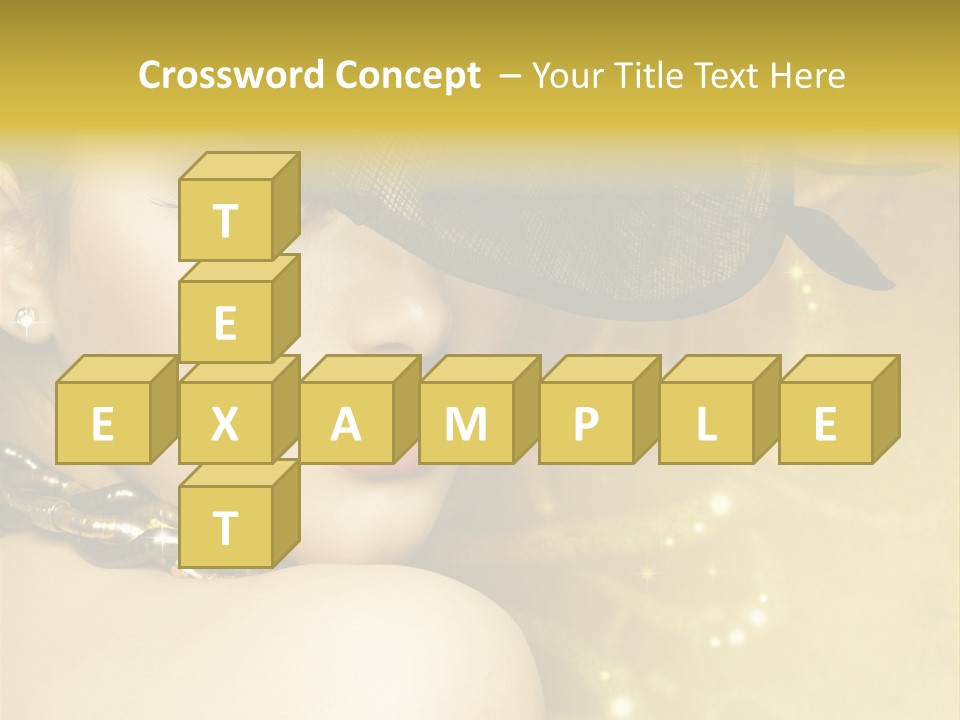 Gold Girl Caucasian PowerPoint Template