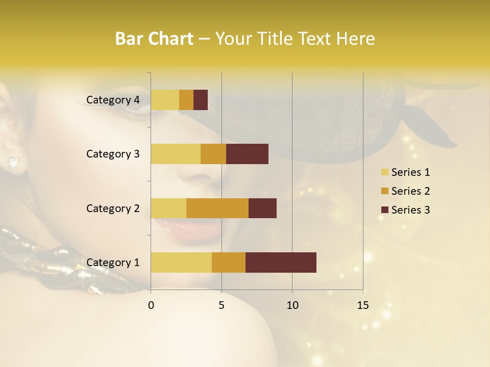 Gold Girl Caucasian PowerPoint Template